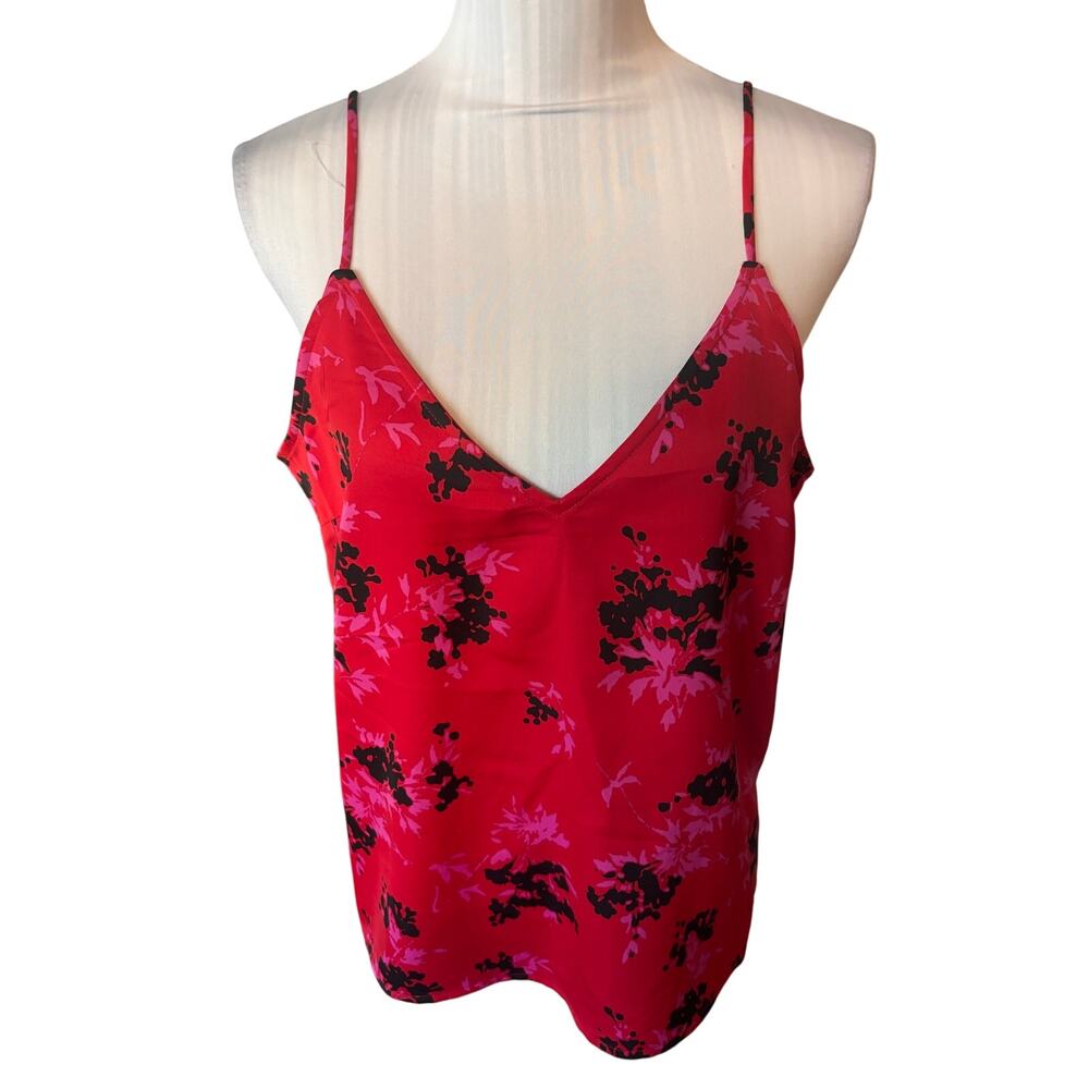 A New Day Red & Black Floral Print Camisole Size M
